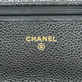 シャネル CHANEL マトラッセチェーンウォレット AP0250 30番台 ブラック ゴールド金具 キャビアスキン レディース ショルダーバッグ