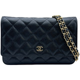 シャネル CHANEL マトラッセチェーンウォレット AP0250 30番台 ブラック ゴールド金具 キャビアスキン レディース ショルダーバッグ