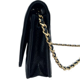 シャネル CHANEL マトラッセチェーンウォレット AP0250 30番台 ブラック ゴールド金具 キャビアスキン レディース ショルダーバッグ