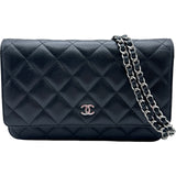 シャネル CHANEL マトラッセチェーンウォレット AP0250 ブラック シルバー金具 キャビアスキン レディース ショルダーバッグ
