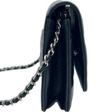 シャネル CHANEL マトラッセチェーンウォレット AP0250 ブラック シルバー金具 キャビアスキン レディース ショルダーバッグ