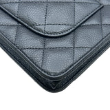 シャネル CHANEL マトラッセチェーンウォレット AP0250 ブラック シルバー金具 キャビアスキン レディース ショルダーバッグ