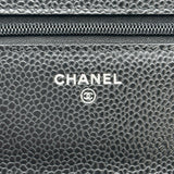 シャネル CHANEL マトラッセチェーンウォレット AP0250 ブラック シルバー金具 キャビアスキン レディース ショルダーバッグ