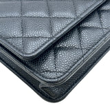 シャネル CHANEL マトラッセチェーンウォレット AP0250 ブラック シルバー金具 キャビアスキン レディース ショルダーバッグ