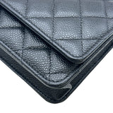 シャネル CHANEL マトラッセチェーンウォレット AP0250 ブラック シルバー金具 キャビアスキン レディース ショルダーバッグ