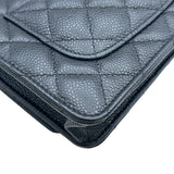 シャネル CHANEL マトラッセチェーンウォレット AP0250 ブラック シルバー金具 キャビアスキン レディース ショルダーバッグ