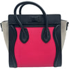 セリーヌ CELINE ラゲージナノショッパー レッド/ブラック/ライトグレー シルバー金具 レザー レディース ハンドバッグ