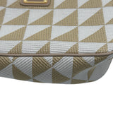 プラダ PRADA トライアングルロゴ ミニショルダー 1BC543 ベージュ/ホワイト ゴールド金具 キャンバス レディース ショルダーバッグ