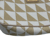 プラダ PRADA トライアングルロゴ ミニショルダー 1BC543 ベージュ/ホワイト ゴールド金具 キャンバス レディース ショルダーバッグ