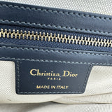 クリスチャン・ディオール Christian Dior オブリークサドルバッグ ネイビー ゴールド金具 キャンバス レディース ショルダーバッグ