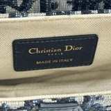 クリスチャン・ディオール Christian Dior ミニサドルバッグ ネイビー ゴールド金具 キャンパス レディース ショルダーバッグ