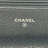 シャネル CHANEL マトラッセチェーンウォレット AP0250 ブラック シルバー金具 キャビアスキン レディース ショルダーバッグ