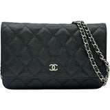 シャネル CHANEL マトラッセチェーンウォレット AP0250 ブラック シルバー金具 キャビアスキン レディース ショルダーバッグ