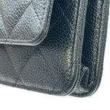 シャネル CHANEL マトラッセチェーンウォレット AP0250 ブラック シルバー金具 キャビアスキン レディース ショルダーバッグ