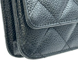 シャネル CHANEL マトラッセチェーンウォレット AP0250 ブラック シルバー金具 キャビアスキン レディース ショルダーバッグ