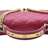 シャネル CHANEL マトラッセトップハンドルチェーンショルダー AS2362 24番台 レッド ゴールド金具 キャビアスキン レディース ショルダーバッグ