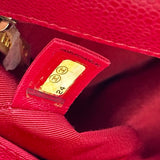 シャネル CHANEL マトラッセトップハンドルチェーンショルダー AS2362 24番台 レッド ゴールド金具 キャビアスキン レディース ショルダーバッグ