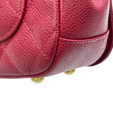 シャネル CHANEL マトラッセトップハンドルチェーンショルダー AS2362 24番台 レッド ゴールド金具 キャビアスキン レディース ショルダーバッグ
