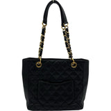 シャネル CHANEL PSTチェーントート A50994 14番台 ブラック ゴールド金具 キャイアスキン レディース トートバッグ