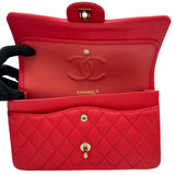 シャネル CHANEL マトラッセ25 A01112 25番台 レッド ゴールド金具 ラムスキン レディース ショルダーバッグ