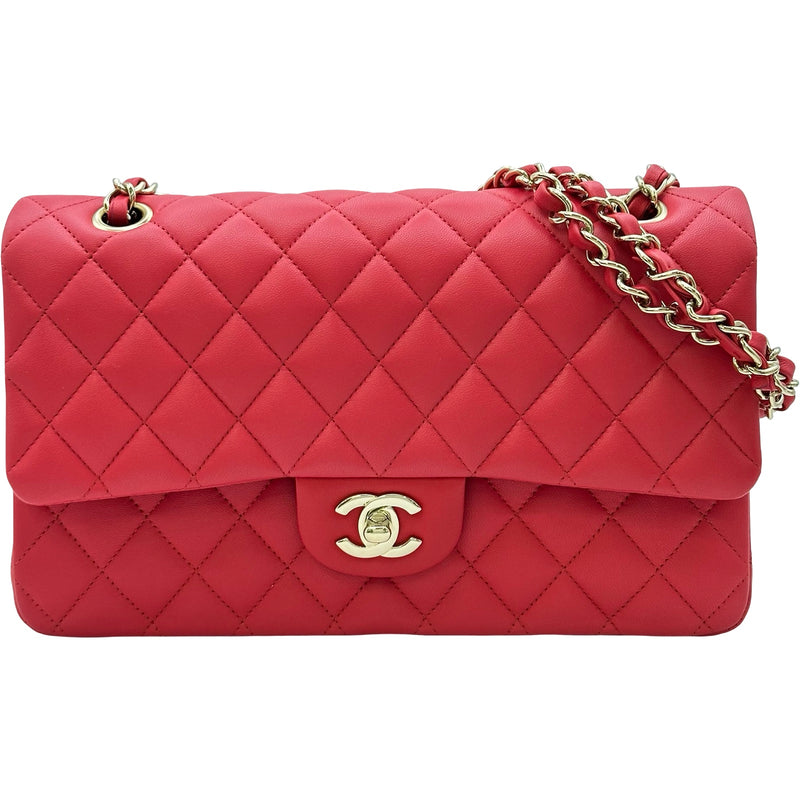 n*i様 CHANEL 赤 レザー ケース　マトラッセ シャネル CHANEL マトラッセ25 A01112 25番台 レッド ゴールド金具
