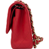 シャネル CHANEL マトラッセ25 A01112 25番台 レッド ゴールド金具 ラムスキン レディース ショルダーバッグ
