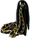 シャネル CHANEL ターンロックマトラッセチェーンウォレット AP3848 ブラック ゴールド金具 ラムスキン レディース ショルダーバッグ