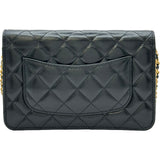 シャネル CHANEL ターンロックマトラッセチェーンウォレット AP3848 ブラック ゴールド金具 ラムスキン レディース ショルダーバッグ