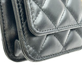 シャネル CHANEL ターンロックマトラッセチェーンウォレット AP3848 ブラック ゴールド金具 ラムスキン レディース ショルダーバッグ