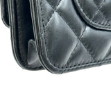 シャネル CHANEL ターンロックマトラッセチェーンウォレット AP3848 ブラック ゴールド金具 ラムスキン レディース ショルダーバッグ