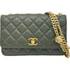 シャネル CHANEL ターンロックマトラッセチェーンウォレット AP3043 グリーン ゴールド金具 ラムスキン レディース ショルダーバッグ