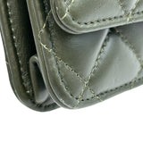 シャネル CHANEL ターンロックマトラッセチェーンウォレット AP3043 グリーン ゴールド金具 ラムスキン レディース ショルダーバッグ