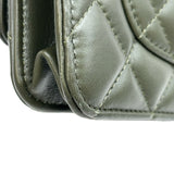 シャネル CHANEL ターンロックマトラッセチェーンウォレット AP3043 グリーン ゴールド金具 ラムスキン レディース ショルダーバッグ
