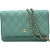 シャネル CHANEL マトラッセチェーンウォレット AP0250 29番台 ライトブルー ゴールド金具 キャビアスキン レディース ショルダーバッグ
