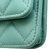 シャネル CHANEL マトラッセチェーンウォレット AP0250 29番台 ライトブルー ゴールド金具 キャビアスキン レディース ショルダーバッグ