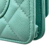シャネル CHANEL マトラッセチェーンウォレット AP0250 29番台 ライトブルー ゴールド金具 キャビアスキン レディース ショルダーバッグ