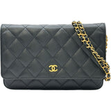 シャネル CHANEL マトラッセチェーンウォレット AP0250 ブラック ゴールド金具 キャビアスキン レディース ショルダーバッグ