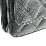 シャネル CHANEL マトラッセチェーンウォレット AP0250 ブラック ゴールド金具 キャビアスキン レディース ショルダーバッグ