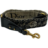 クリスチャン・ディオール Christian Dior オブリークサドルバッグ ネイビー ゴールド金具 キャンパス レディース ショルダーバッグ