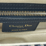 クリスチャン・ディオール Christian Dior オブリークサドルバッグ ネイビー ゴールド金具 キャンパス レディース ショルダーバッグ