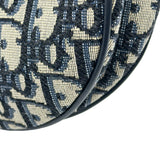 クリスチャン・ディオール Christian Dior オブリークサドルバッグ ネイビー ゴールド金具 キャンパス レディース ショルダーバッグ