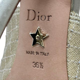 クリスチャン・ディオール Christian Dior JAdior スリングバックパンプス KDP867SGE ゴールド コットン レディース パンプス