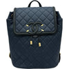 シャネル CHANEL CCフィリグリーバックパック A57090 26番台 ネイビー ゴールド金具 キャビアスキン レディース リュック・デイパック