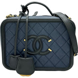 シャネル CHANEL CCフィリグリーバニティバッグ A93344 27番台 ネイビー ゴールド金具 キャビアスキン レディース ショルダーバッグ
