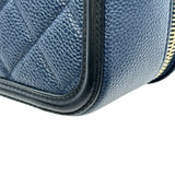 シャネル CHANEL CCフィリグリーバニティバッグ A93344 27番台 ネイビー ゴールド金具 キャビアスキン レディース ショルダーバッグ