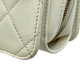 シャネル CHANEL マトラッセ ミニフラップ ショルダーバッグ AS3002 ホワイト ゴールド金具 キャビアスキン レディース ショルダーバッグ