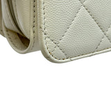 シャネル CHANEL マトラッセ ミニフラップ ショルダーバッグ AS3002 ホワイト ゴールド金具 キャビアスキン レディース ショルダーバッグ