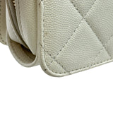 シャネル CHANEL マトラッセ ミニフラップ ショルダーバッグ AS3002 ホワイト ゴールド金具 キャビアスキン レディース ショルダーバッグ