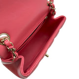 シャネル CHANEL ミニマトラッセ18 A35200 30番台 ピンク ゴールド金具 ラムスキン レディース ショルダーバッグ