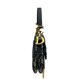 クリスチャン・ディオール Christian Dior ミニサドルバッグ ネイビー ゴールド金具 キャンパス レディース ショルダーバッグ